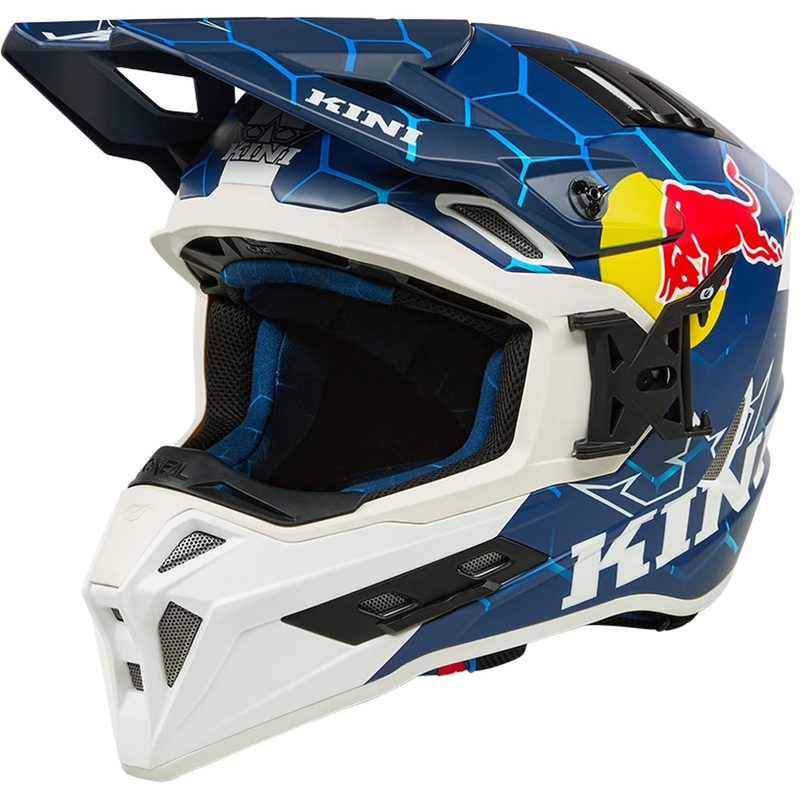 Cască motocross KINI Red Bull EXC albastru-alb