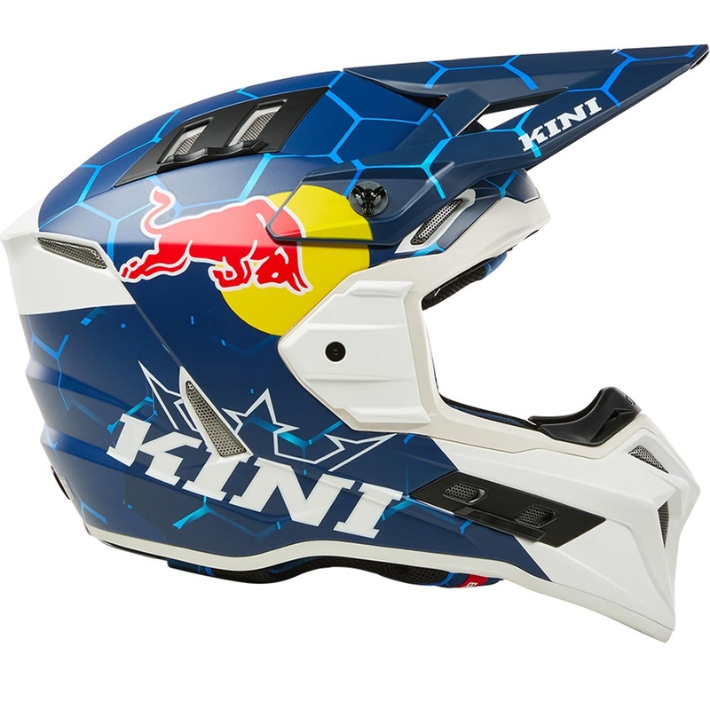 Cască motocross KINI Red Bull EXC albastru-alb