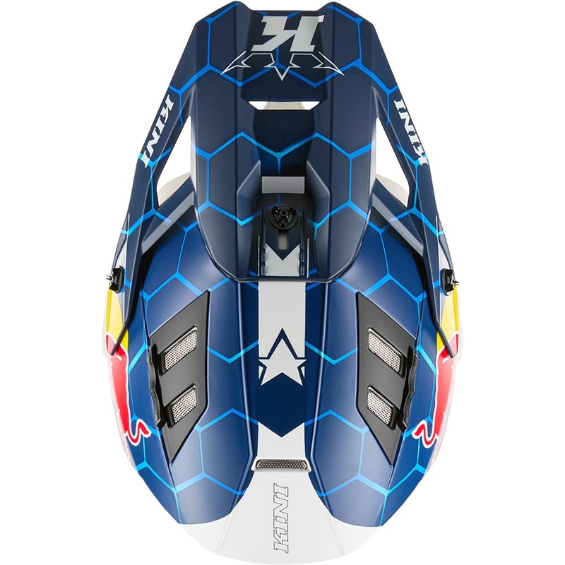 Cască motocross KINI Red Bull EXC albastru-alb