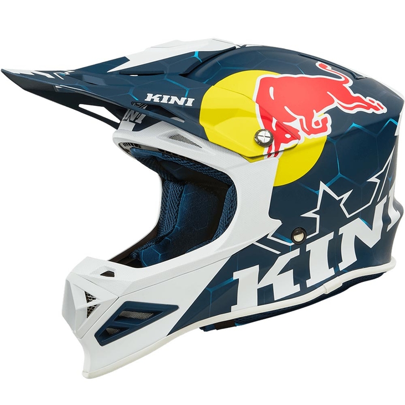 Cască motocross KINI Red Bull MXC1 1.0 albastru-alb