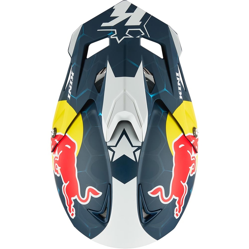 Cască motocross KINI Red Bull MXC1 1.0 albastru-alb