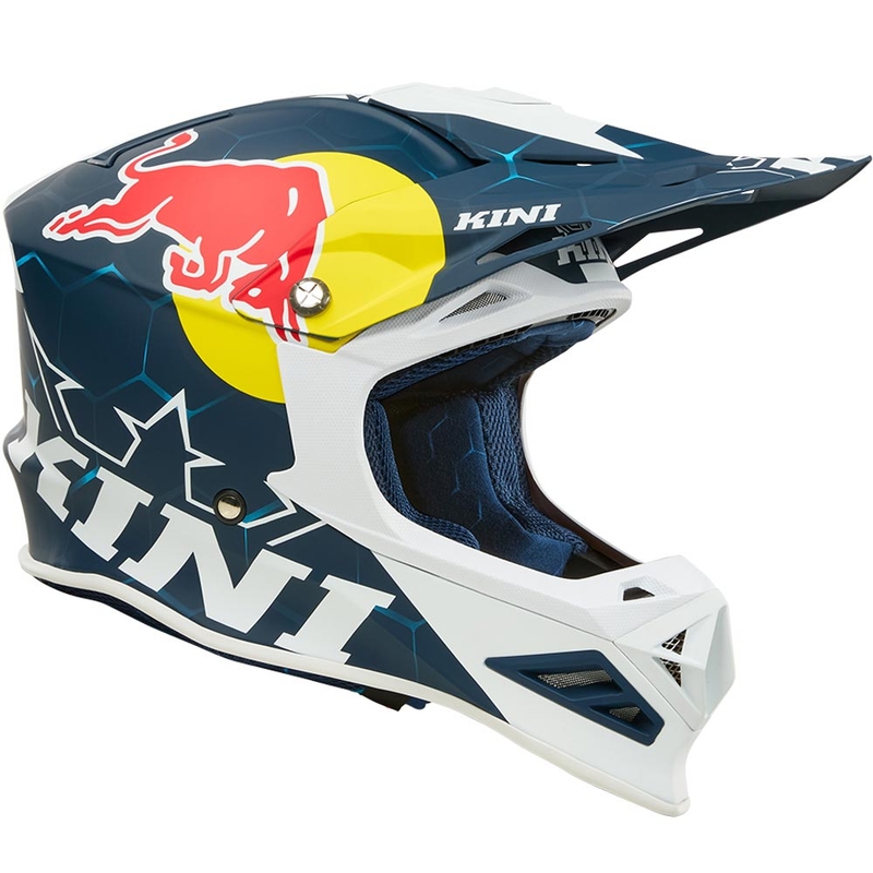 Cască motocross KINI Red Bull MXC1 1.0 albastru-alb