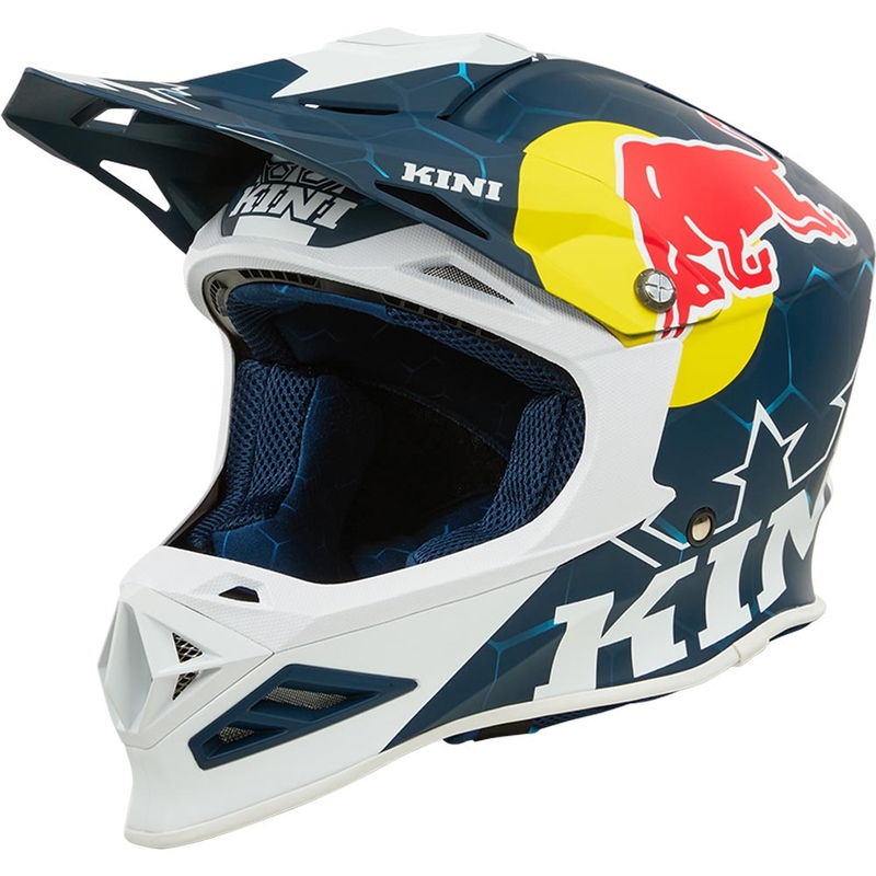 Cască motocross KINI Red Bull MXC1 1.0 albastru-alb