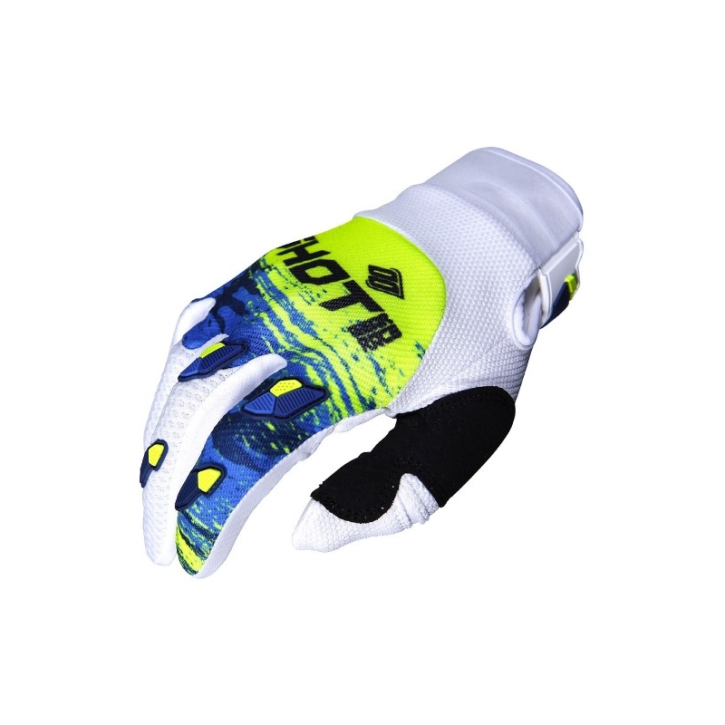 Mănuși de motocros Shot CONTACT Counter albastru-alb-alb-albastru-fluo galben