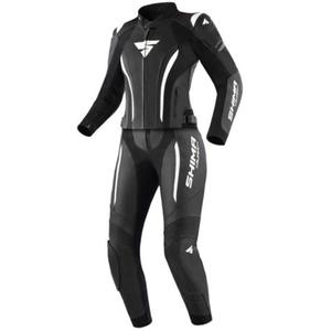 Costum moto dama Shima Miura 2.0 negru-alb
