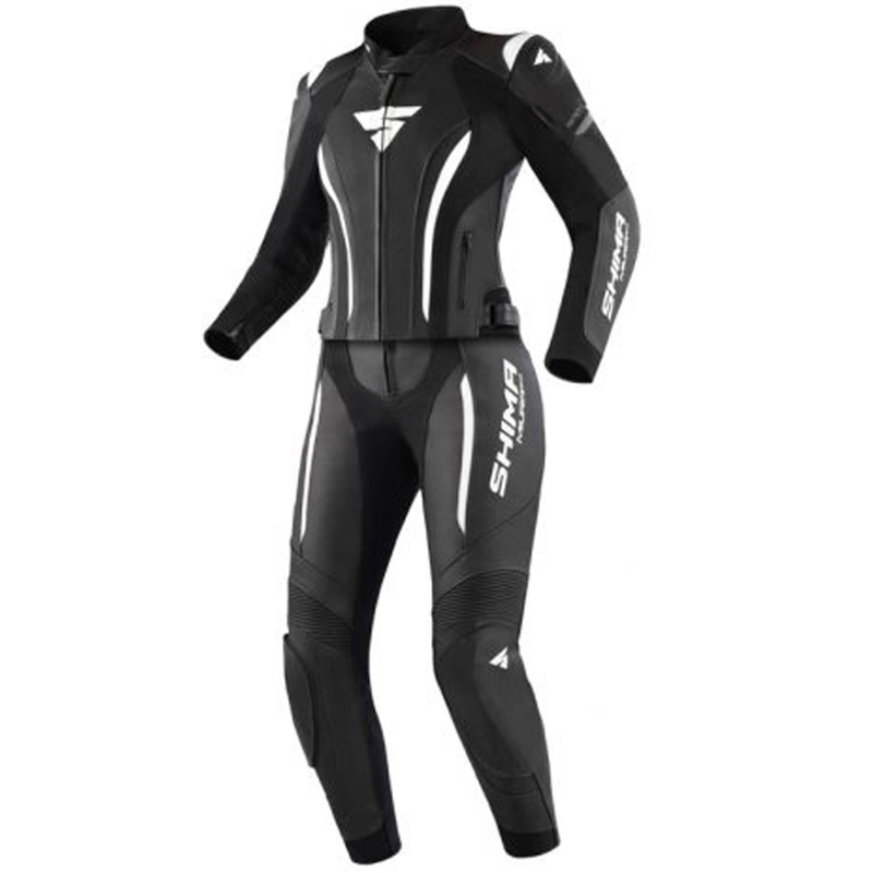 Costum moto dama Shima Miura 2.0 negru-alb