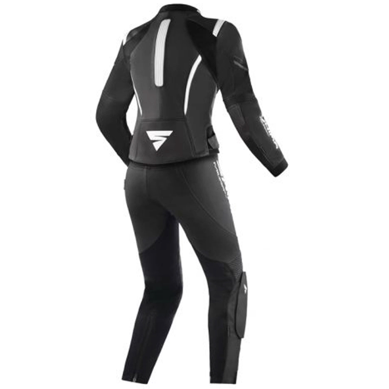 Costum moto dama Shima Miura 2.0 negru-alb