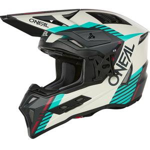 Cască motocross O'Neal EX-SRS Quin gri-turcoaz