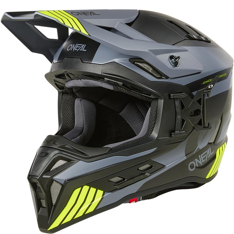 Cască motocross O´Neal EX-SRS Hitch negru-gri-galben fluo