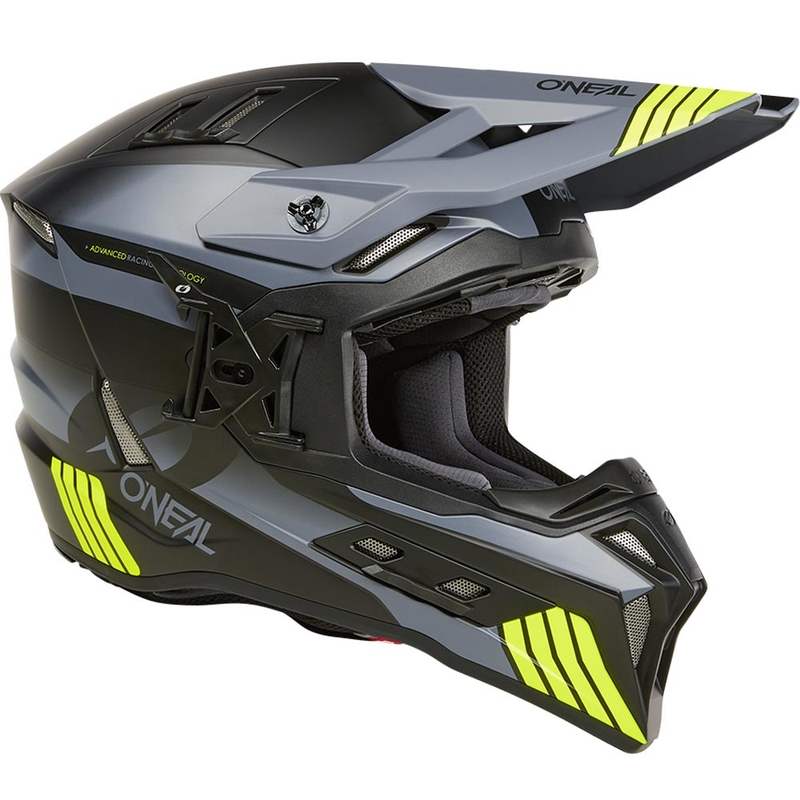 Cască motocross O´Neal EX-SRS Hitch negru-gri-galben fluo