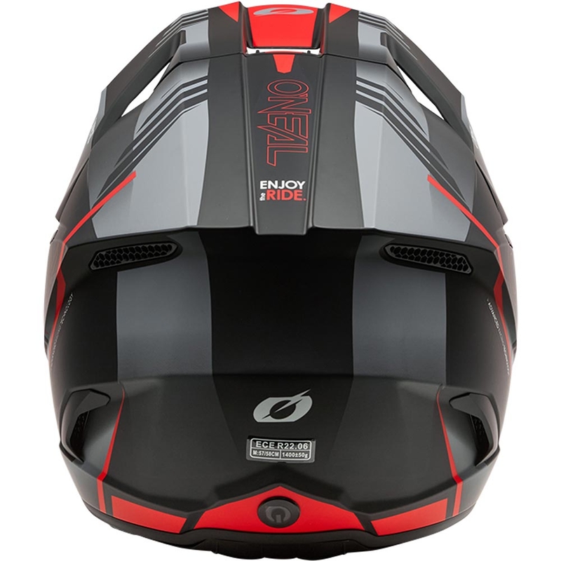 Cască motocross O'Neal 3SRS Haze negru mat-gri-roșu