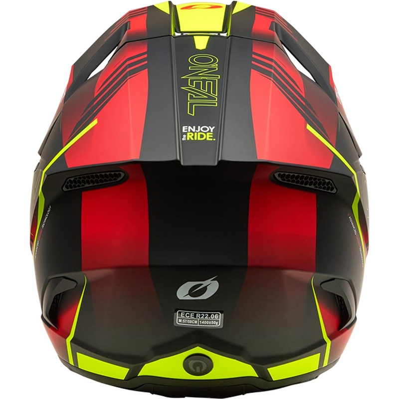 Cască motocross O'Neal 3SRS Haze negru mat-roșu-galben fluo