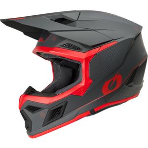 Cască motocross O'Neal 3SRS E-stroke gri-roșu mat