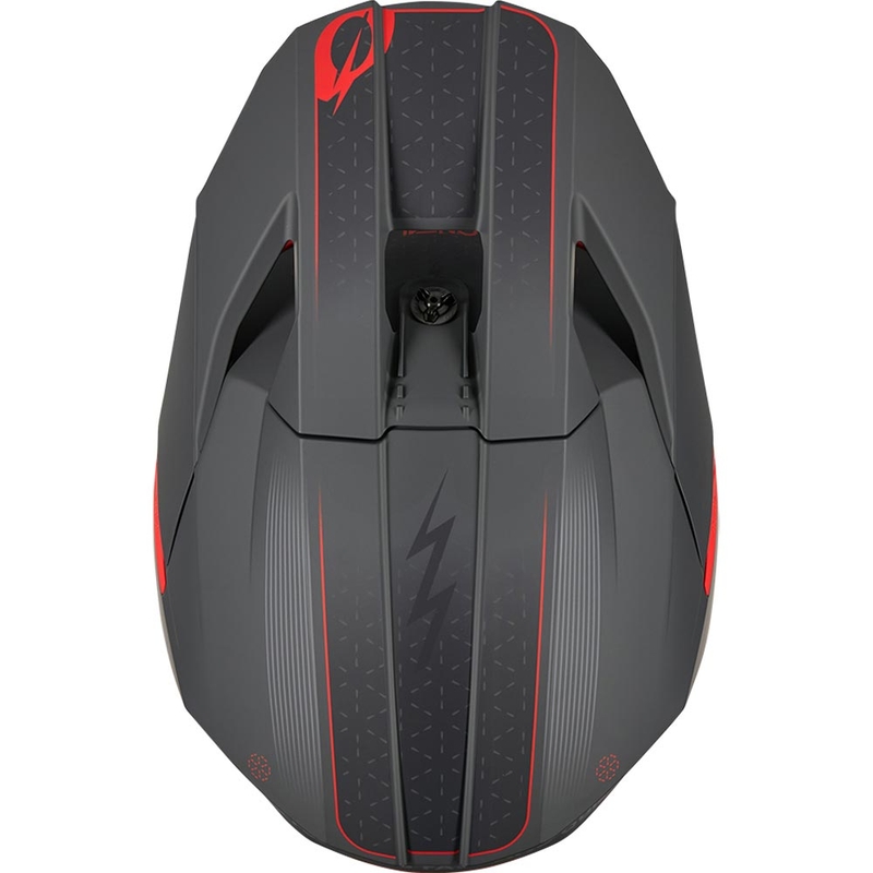 Cască motocross O'Neal 3SRS E-stroke gri-roșu mat