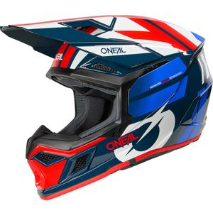 Cască motocross O'Neal 3SRS Ride albastru-alb-roșu