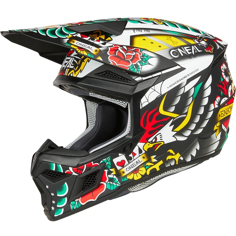 Cască motocross pentru copii O'Neal 3SRS Inked multicoloră