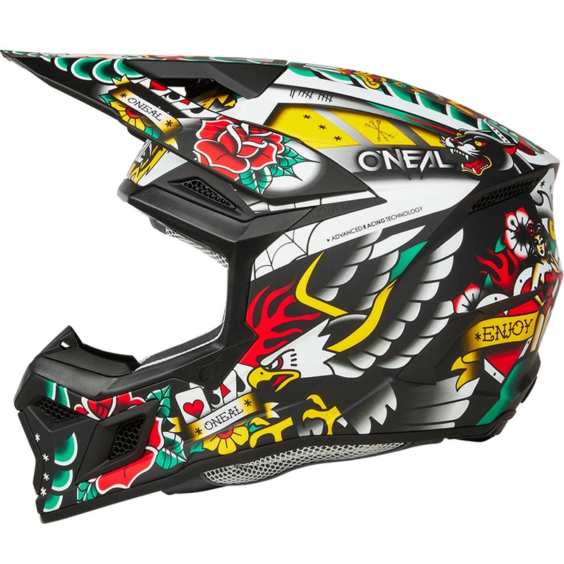 Cască motocross pentru copii O'Neal 3SRS Inked multicoloră