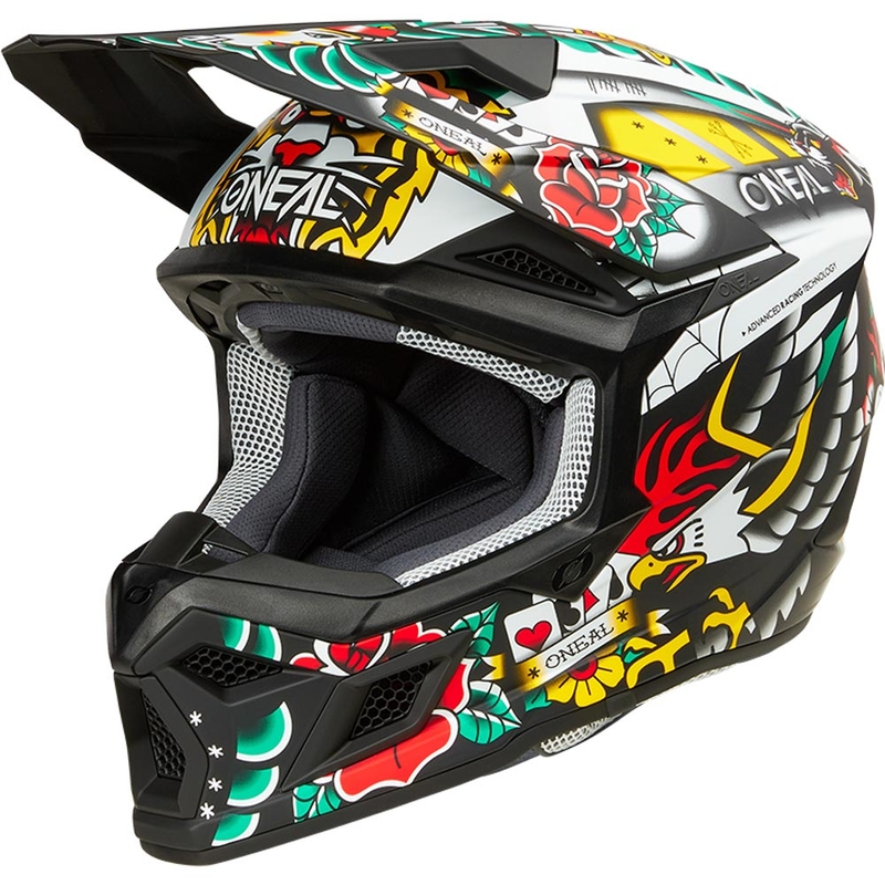 Cască motocross pentru copii O'Neal 3SRS Inked multicoloră