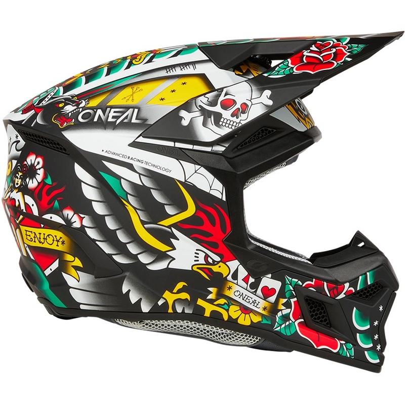 Cască motocross pentru copii O'Neal 3SRS Inked multicoloră