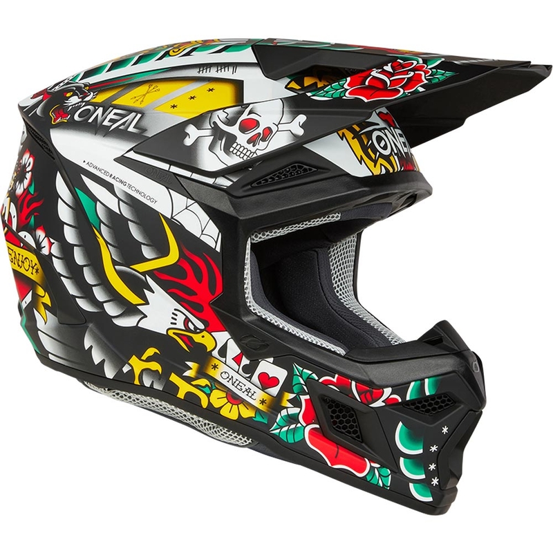 Cască motocross pentru copii O'Neal 3SRS Inked multicoloră