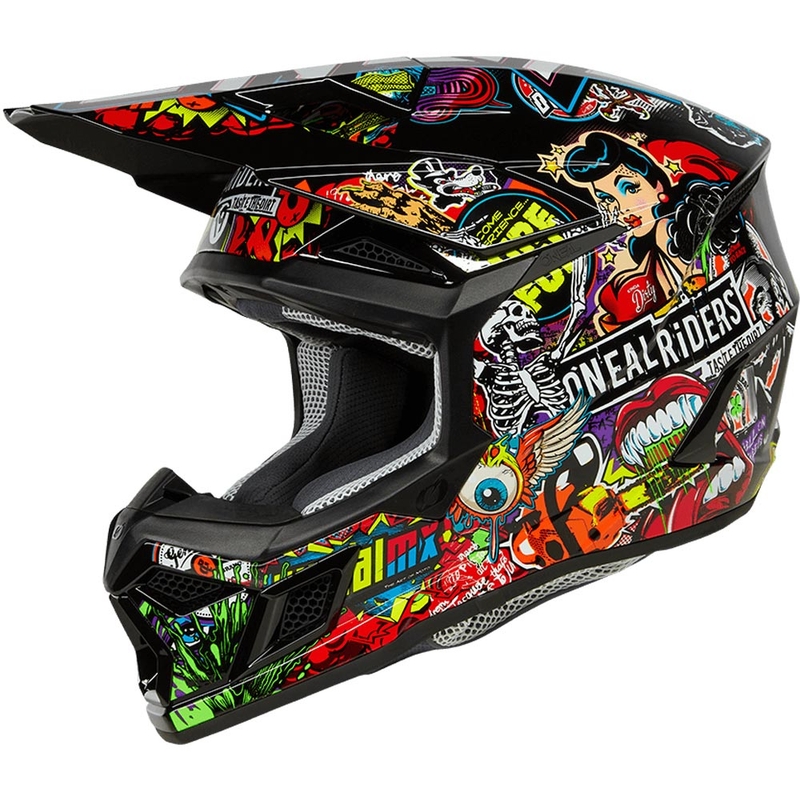 Cască motocross O'Neal 3SRS Crank multicoloră