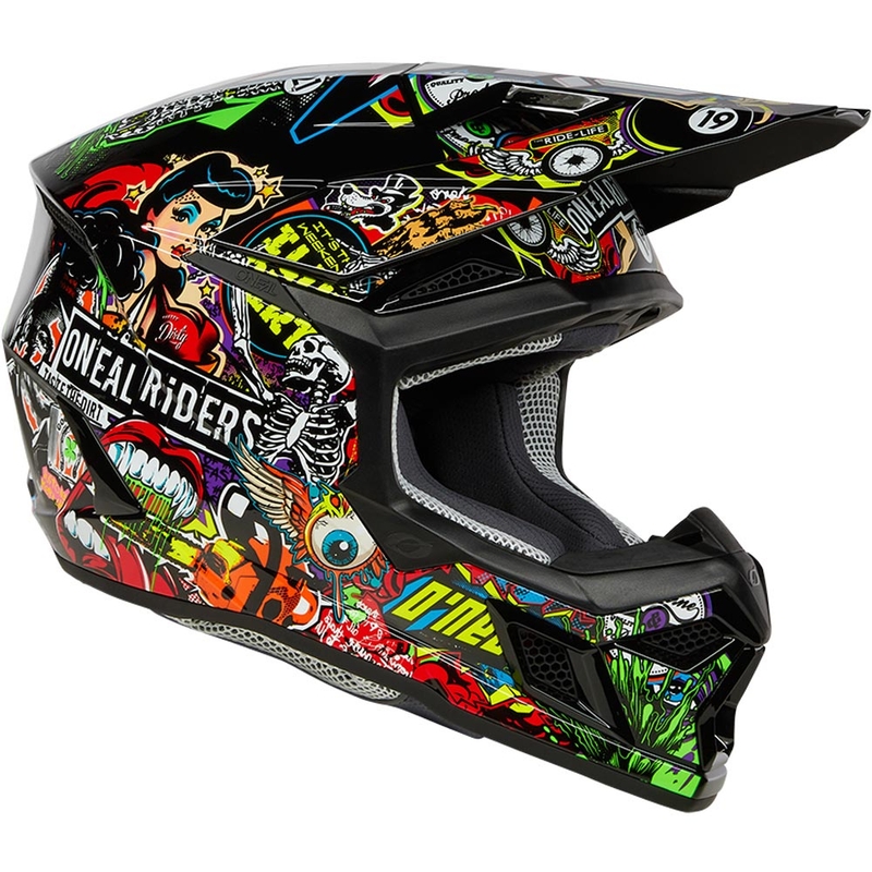 Cască motocross O'Neal 3SRS Crank multicoloră
