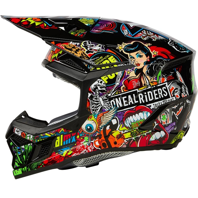 Cască motocross O'Neal 3SRS Crank multicoloră