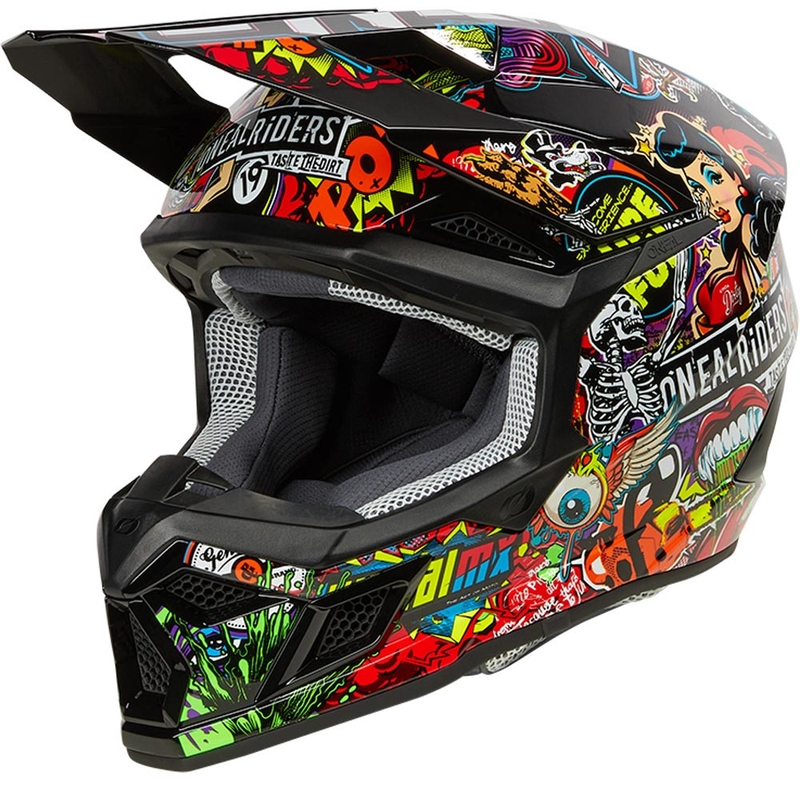 Cască motocross O'Neal 3SRS Crank multicoloră
