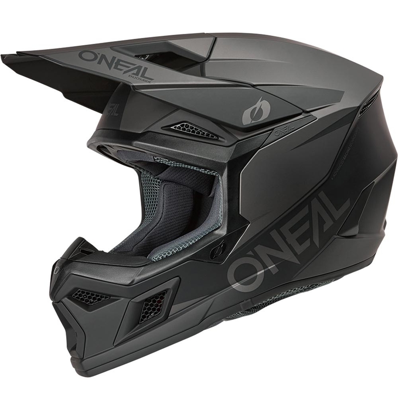 Cască motocross O´Neal 3SRS Solid negru mat-gri