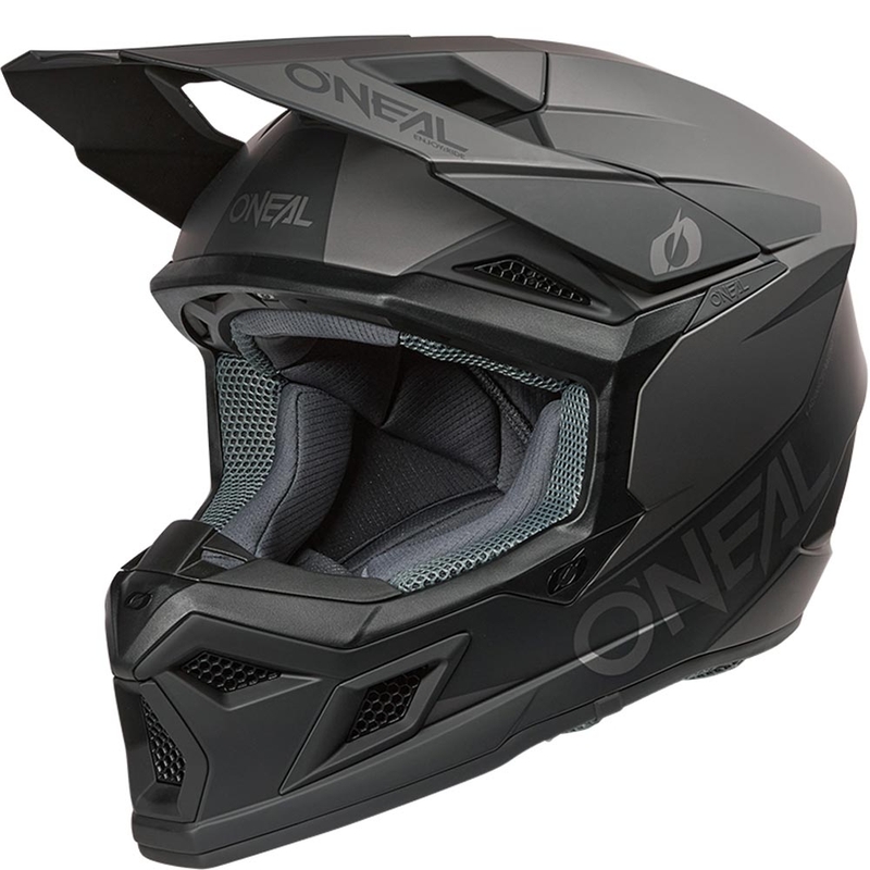 Cască motocross O´Neal 3SRS Solid negru mat-gri