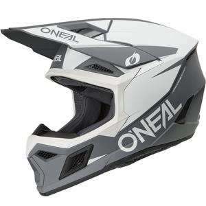 Cască motocross O´Neal 3SRS Solid alb-gri mat