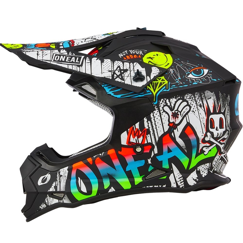 Cască motocross O´Neal 2SRS Rancid negru mat-alb