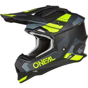 Cască motocross O´Neal 2SRS Spyde negru mat-gri-galben fluo