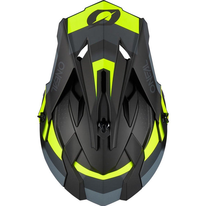 Cască motocross O´Neal 2SRS Spyde negru mat-gri-galben fluo