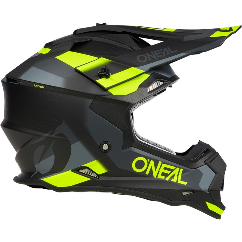 Cască motocross O´Neal 2SRS Spyde negru mat-gri-galben fluo