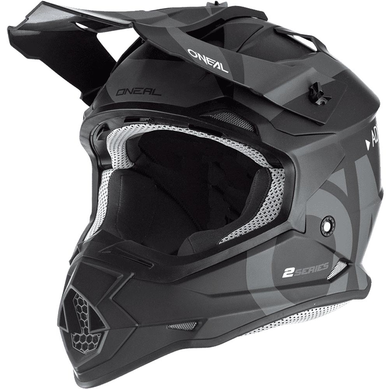 Cască motocross O'Neal 2SRS Slick negru-gri