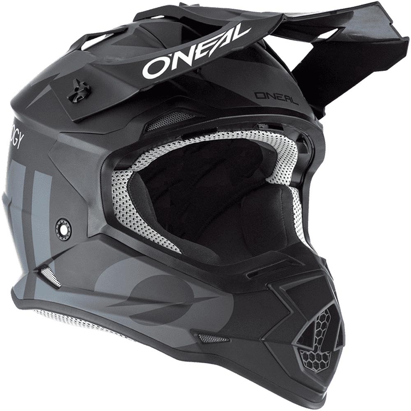 Cască motocross O'Neal 2SRS Slick negru-gri