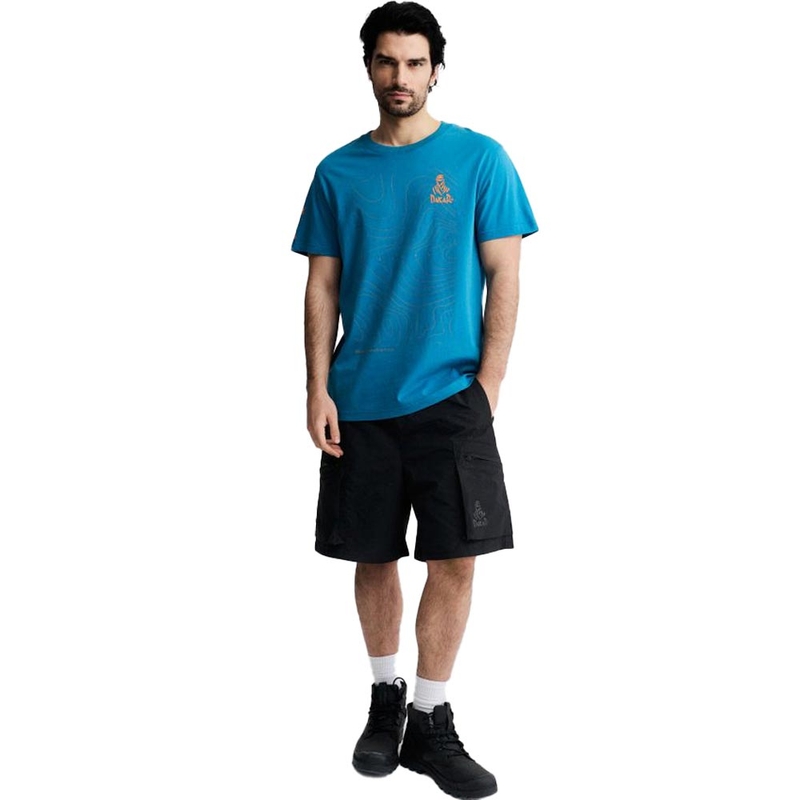 Tricou albastru cu harta Dakar