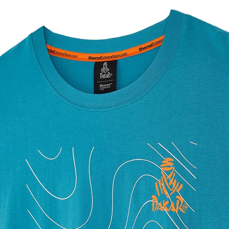 Tricou albastru cu harta Dakar