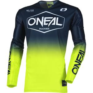 Tricou motocross O'Neal Mayhem Hexx albastru-galben fluo