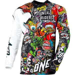Tricou motocross O´Neal Mayhem Crank negru-multicolor