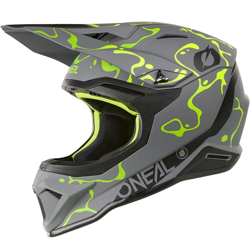 Cască motocross O'Neal 1SRS Splash gri mat-galben fluo