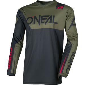 Tricou motocross O'Neal Element Racewear negru-măsliniu