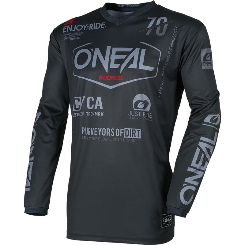 Tricou motocross O'Neal Element Brand negru-gri