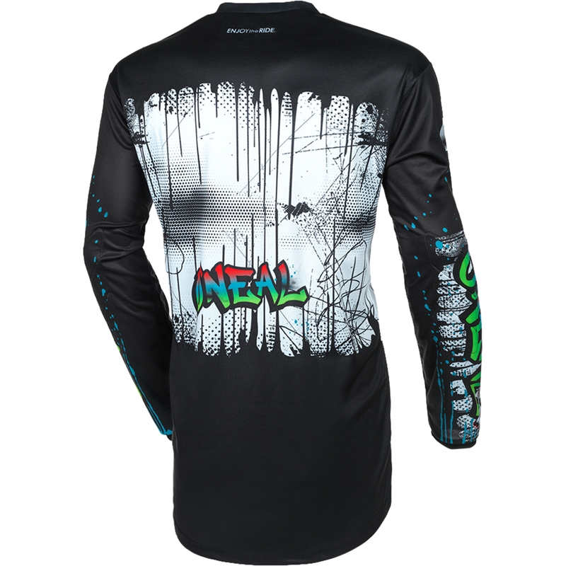 Tricou motocross O'Neal Element Rancid negru-alb