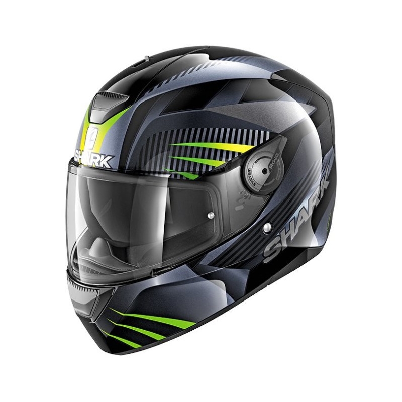 Cască integrală SHARK D-SKWAL Mercurium negru-gri-verde-fluo lichidare