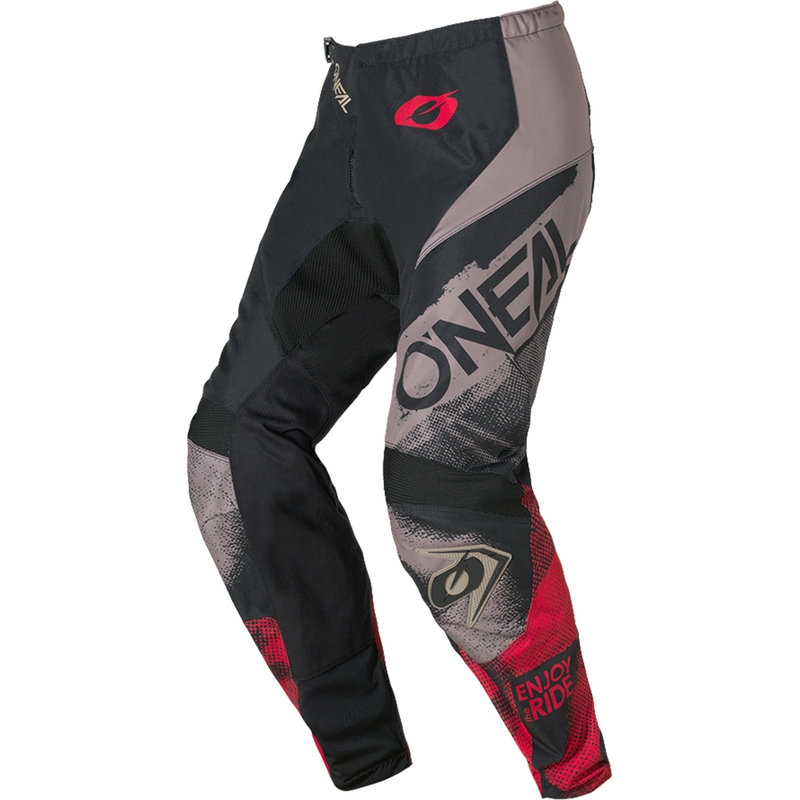 Pantaloni motocross O´Neal Element Roller gri-roșii