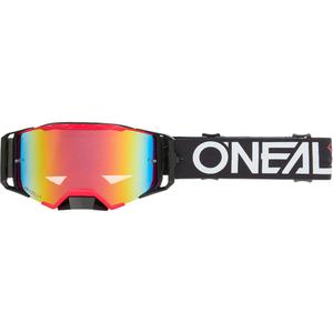 Ochelari motocross O´Neal B-33 Hexa negru-roșu (plexiglas iridium roșu)