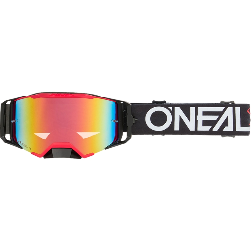 Ochelari motocross O´Neal B-33 Hexa negru-roșu (plexiglas iridium roșu)