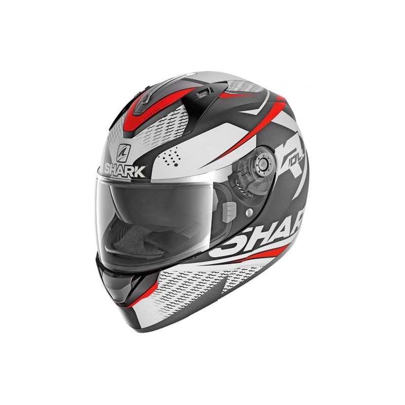 Cască integrală SHARK RIDILL 1.2 Stratom Mat gri-alb-roșu